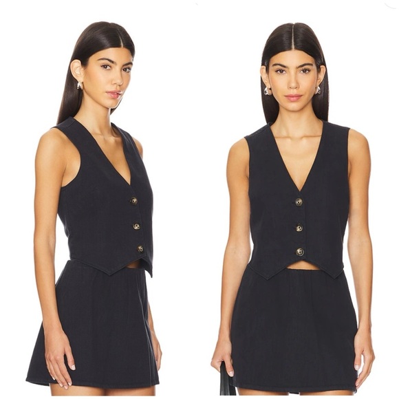 Show Me Your MuMu Black Sleeveless Vest Top - Picture 1 of 8